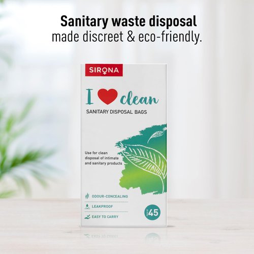Sirona Personal Disposal Bags – 45 Bags for Discreet Tampons, Sanitary Pads/Napkin, Panty Liners, Tampons & Condoms | Menstrual Care and Hygiene Products