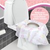 Disposable Toilet Seat Covers for Kids & Adults (40 Pack) Germ Protect from Public Toilets - Waterproof, Individually-Wrapped, Plastic Lined for No Soak Thru, XL to Cover the WHOLE Toilet -Pink/Floral