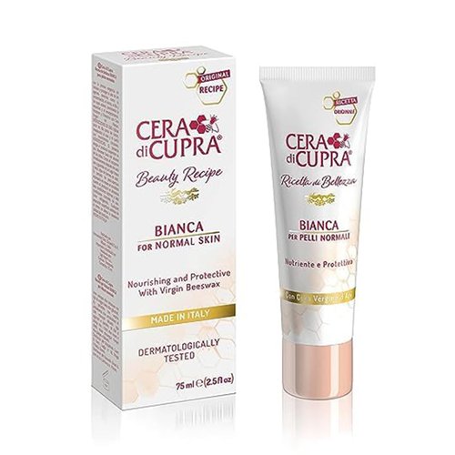 CERA DI CUPRA Bianca Face Cream Moisturizer for Normal and Oily Skin - Nourishing and Protective Formula with Virgin Beeswax (2.5 Fl Oz / 75 ml)