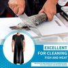 LRUUIDDE Waterproof Rubber Vinyl Apron Black - 43" Light Duty Aprons - Stay Dry - Industrial Chemical Resistant Plastic, Long Black Bib Apron for Dishwashing Work Butcher Cleaning Fish (Black-1pack)