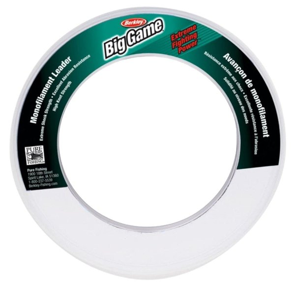 Berkley Trilene® Big Game™ Monofilament Leaders, Clear, 80lb | 36.2kg, 55yd | 50m Fishing Line, Suitable for Saltwater Environments