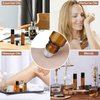 ComSaf Glass Essential Oil Roller Bottles, Set of 24, 10 ML Amber Glass Bottles with Stainless Steel Roller Balls, Leakproof Essential Oil Container Kits with Labels, Dropper, for Facial Body Care