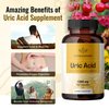 Uric Acid Support Capsules - Organic Herbal Food Supplement with Tart Cherry, Celery, Turmeric & Chanca Piedra - Body Cleanse & Joint Function Support - Vegan, Non-GMO - 1200mg, 100 Capsules