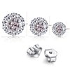 BG&WLing 3 Pieces Crystal Ball Stud Earrings Set for Women Girls, 3 Different Size Sparkle Disco Ball Earring Studs
