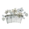 Floral Serenity Cultured Freshwater White Pearl and Fashion Crystals Bridal Hair Comb
