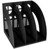 SAYEEC Magazine Holder Desk File Organizer Plastic 3 Compartment File Holder Folder Stand File Divider Document Cabinet Rack Book Storage Organizer Filling Box (Black)