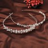 Pangda 2 Pieces Rhinestone Bridal Crystal Women's Headband Wedding Flower Girl Pearl Diamond Slim Thin Silver Flower Leaves Crown Hair Band Accessories Headpiece Tiara for Bride Bridesmaids