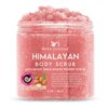 Natural Himalayan Salt Body Scrub - with Lychee Oil and Snail Mucin, Exfoliating Salt Scrub to Exfoliate & Moisturize Skin, Deep Cleansing - 11 oz