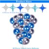 44 Pieces PAJAMA PARTY Balloons Blue Moon Star Heart Aluminum Foil Balloons Silver Latex Balloons for Girls Women Boys Slumber Party Sleepover Birthday Party Spa Party Decoration (Blue)