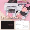 50 Set Press On Nail Tool Prep Kit for Nail Salon Business, Disposable Manicure Kit with Nail File, Buffer, Nail Glue, Prep Pad, Instruction Card, Adhesive Nail Tabs, Wood Stick, Holographic Bag (A)
