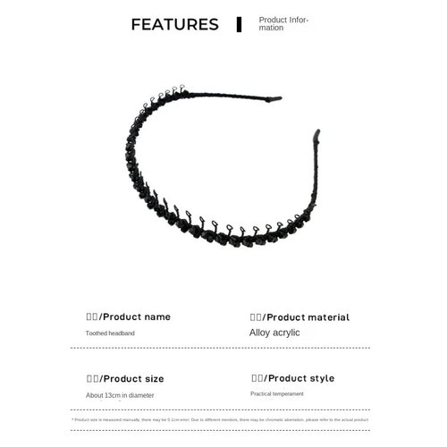 Qazuoik 2 Pack Hairpin Headbands For Women,Light Luxury Rhinestone With Teeth And Anti-Slip Hair Band, Bangs And Broken Hair Artifact, Princess Temperament Versatile Headwear (white)