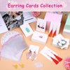 anezus White Earring Cards, 400 Pcs Earring Packaging Supplies Kit with Earring Display Holder Cards Self-Sealing Bags Earring Backs, Cardboard Paper Necklace Cards for Jewelry Display