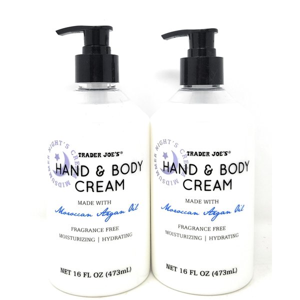 Trader Joe's Midsummer Nights Cream Hand & Body Lotion with Moroccan Argan Oil, Pack of 2