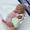 Mire & Mire 7" Boy Reborn Baby Dolls Silicone Full Body Soft Mini Realistic Newborn Baby Dolls Real Life Tiny Baby Doll with Feeding Accessories（Green）