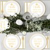 96Pcs Happy Engagement Party Supplies Engagement Paper Plates Napkins She Said Yes Party Tableware Set She Said Yes Disposable Dinnerware for Wedding Birthday Party Bridal Shower Decoration Serve 24