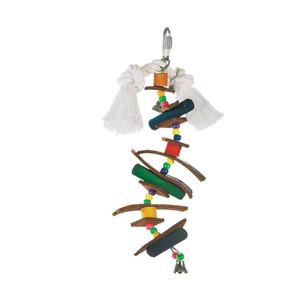 Living World Small Skewer with Wood Pegs, Beads, Leather Strips & Bell