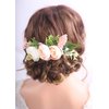 Kercisbeauty Pink and White Hair Comb Prom Girl Floral Headpiece Wedding Brides Bridesmaids Flower Headband Handmade Soft Headband Flower Girl