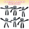 ArtCreativity Bendable Panda Toys, Set of 6, Flexible Figures, Stress Relief Fidget Toys for Kids, Fun Birthday Party Favors, Goodie Bag Fillers for Boys and Girls