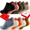 IBEILLI Women Cute Socks 10 Pairs Cotton Kawaii Embroidered Funny Low Cut Socks for Women Girls Ankle Socks (10 Pack Bear with Gift Box)