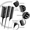 6 Pieces Highlighting Comb Set Weaving Comb Hair Dyeing Comb Weaving Sectioning Foiling Comb Rat Tail Styling Hair Dyeing Combs for Highlights Foiling Balayage Hair Coloring Men Women