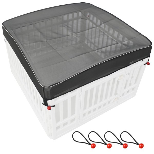 LAOZZ Dog Pen Cover Dog Playpen Cover for Pets,Mesh Top Cover Provide Security for Indoor Dog Pen,Pet Playpen Cover Fits 36 inch Playpen 4-Panels (Playpen Not Included!!!)