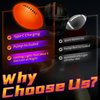 Glow in the Dark Football, Size 6 Light up Football with Charging Cable & Pump, Outdoor Sport Football Toys for Evening Play and Camping, Christmas Birthday Gifts for Boys 6-12 Year Old, Orange