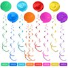 30 Pieces Happy Birthday Swirls Decorations Gnomes Birthday Hanging Swirl Gnomes Hanging Swirls Ceiling Birthday Hanging Swirls Streamers for Birthday Party Decorations Supplies Ornaments, 10 Patterns