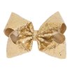 1PCS 8 Inch Big Sequin Hair Bows for Girls Alligator Clips Sparkly Glitter Hair Accessories for Little Teen Toddler Girls Kids (Gold)