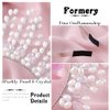 Formery Pearls Halo Crown Headpiece Silver Crystal Goddess Costume Tiara Headband Wedding Festival Photo-shoot Handmade Pearl Bridal Hair Accessories for Women and Girls