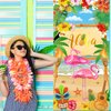 Rtteri Aloha Party Decorations Hawaiian Door Cover Sign Summer Luau Beach Supplies Party Door Banner Tropical Tiki Party Backdrop for Hawaiian Party Yard Birthday Accessory
