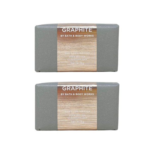 Bath & Body Works Men's Collection GRAPHITE Shea Butter Cleansing Bar Set - Lot of 2