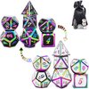 HAOMEJA DND Metal dice Color Changing Temperature dice D&D Set Dungeons and Dragons Role Playing Dice Black White