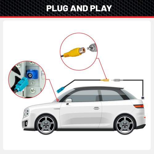 RED WOLF Reverse Camera Adapter Fakra Z to RCA Female Plug for Select Mercedes Benz Volvo Ford Vehicle Navigation Radio System Rear View Camera RWBZ1621 Reversing Parking Cable Adaptor