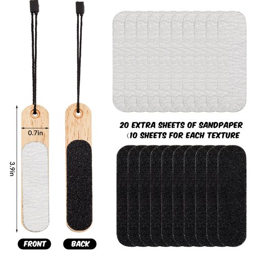 Amylove 2 Pcs Double Sided Skin File Hand Finger File Rock Climbing Gear Hand Callus Remover with 20 Pcs Nail Files Pocket Sized for Climbing Flappers Cracks Gym Rock Climbing