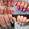 3D Cartoon Nail Stickers Cute Nail Decals Kawaii Designer Nail Stikers Self-Adhesive Design Acrylic Nail Art Supplies for Women Girls Kids Holiday Party Manicure Tips (4sheets 320+Decals)