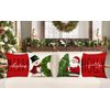 Red Christmas Pillow Covers 18x18 Set of 4 Farmhouse Christmas Decorations Snowman Wreath Santa Claus Tree Merry Christmas Holly Jolly Winter Holiday Decor Throw Cushion Case for Home Couch S22C17