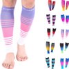 Doc Miller Calf Compression Sleeve Men and Women 20-30 mmHg, Shin Splint Compression Sleeve for Varicose Veins and Maternity 1 Pair ( Pink Violet White, Medium)