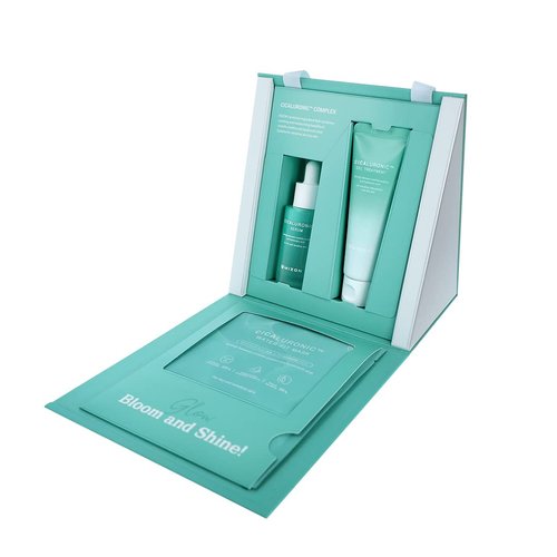 MIZON Cicaluronic Calming Set of 3 (Serum 1.01 Fl Oz, Gel treatment 1.69 Fl Oz, Water Fit Sheet Mask)