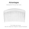 28 Pack Clear White Small Plastic Hair Side Comb With Long Teeth Hairpins Grips Barrettes Clamps Bows for Women Bridal Wedding Veil Decorative Headpiece French Twist Updo Bun Accessories
