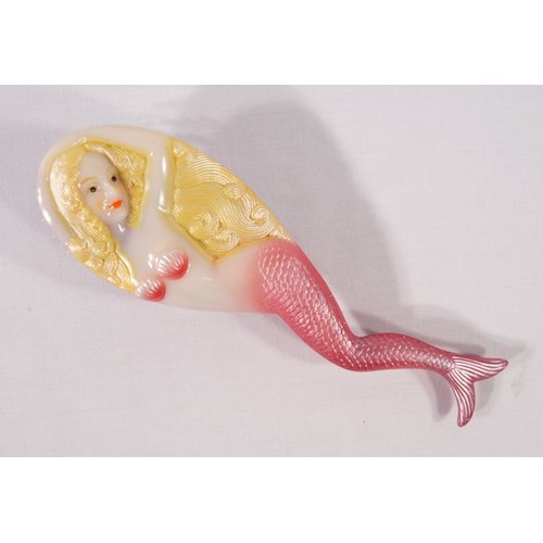 Handpainted Pink Mermaid Hair Brush