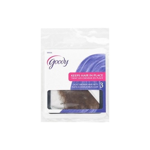 Goody Hair Net, Light Brown, 3 Count (6 Packs = of 18 Hair Nets)