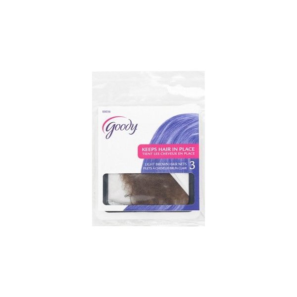Goody Hair Net, Light Brown, 3 Count (6 Packs = of 18 Hair Nets)