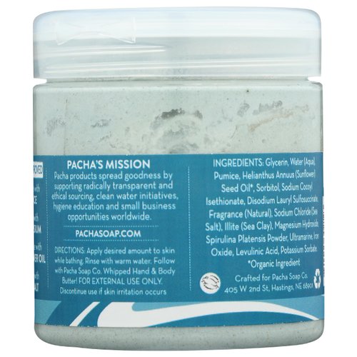 Pacha Sea Mud Whipped Soap Scrub, Luxurious Body Wash and Scrub for a Nourishing & Relaxing Head to Toe Cleanse, 8 oz