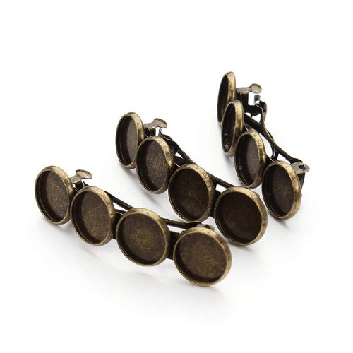 EXCEART Snap Hair Clips 5 Pcs Bronze Hair Clip Round Settings Blank Hairgrip Base Trays Bobby Hair Barrette Bezel Holder For DIY Headdress Jewelry Making Accessories 12mm Metal Hair Clips