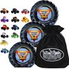 Matty's Toy Stop Monster Jam Mini Mystery Collectible Monster Trucks (1:87 Scale) Gift Set Party Bundle Storage Bag - 3 Pack (Assorted)