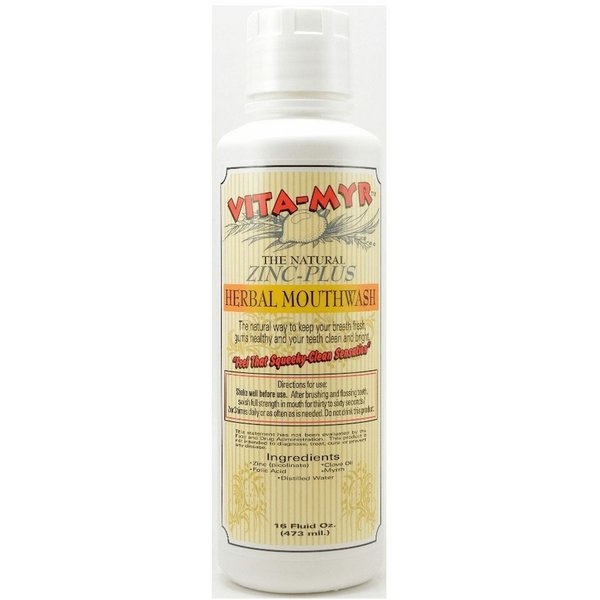 VITA-MYR Value Package 6 – 1 Tube 5.4 Oz Zinc+ Xtra Natural Toothpaste & 1-16 Oz Natural Mouthwash. Gluten Free. Vegan. No SLS, No Sugar, Fluoride, Alcohol or Saccharin