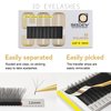 SEEDEW 3D Lash Extensions, 0.10mm LU/M Curl MIX8-15mm 12 Rows/Tray, W Shape Flat Stem, PBT Natural Eyelash Grafting for Beginner Artist, Lash Tech, Beauty Salon(3D-Matte Black-0.10-LU-MIX8-15mm)
