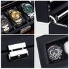 Anyasun Watch Box for Men Women, 3-Slot Watch Holder with Glass Display,Watch Storage Case with Removable Watch Pillow,Gift Box for 3 Watches