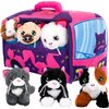 7-Piece Plush Cat Set, 6" Stuffed Animals Assortment with Carrier Bus, Cute Small Toys for Girls, Halloween, Classroom, Birthday Gifts Soft Plush Puppy