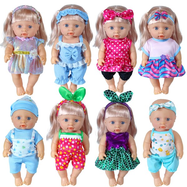 WONDOLL 19Pcs 8-10-inch-Doll-Clothes-Accessories Baby-Doll-Clothes Costumes Outfits Christmas Birthday Gift for Little Girl